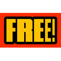 Yellow Pop Art Free Word Sticker with Black Outline