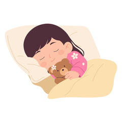 Girl with Fever Care Illustration