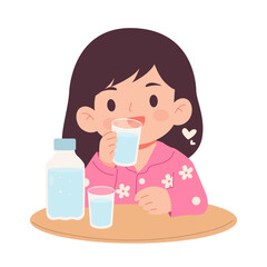 Girl with Fever Care Illustration