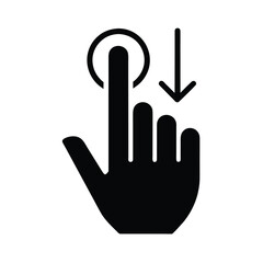 Fototapeta premium Swipe Down Gesture Line Art Icon Vector Illustration