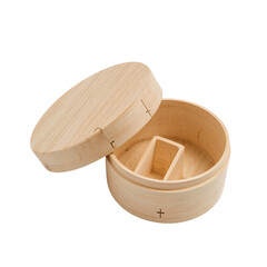 Bamboo steamer basket with lid and compartments for cooking