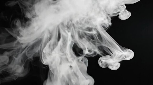 Smoke swirling and dispersing in air against a dark studio background, possibly for a design or advertising use