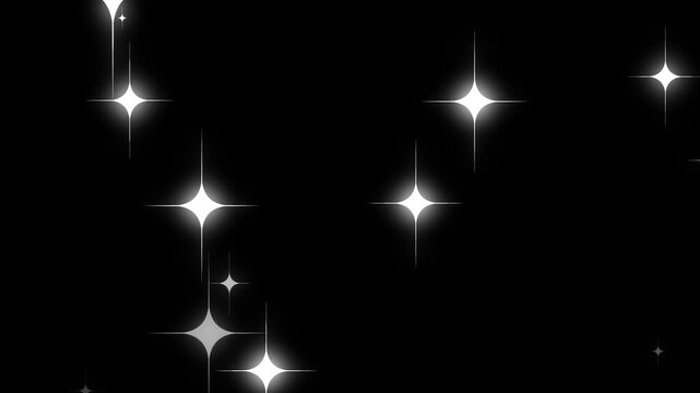 大きな星がキラキラ輝くループ動画　黒背景