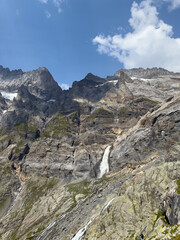 Fototapeta premium Hiking trail to Alpetligletscher in Gasterntal Valley, Switzerland