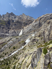 Fototapeta premium Hiking trail to Alpetligletscher in Gasterntal Valley, Switzerland