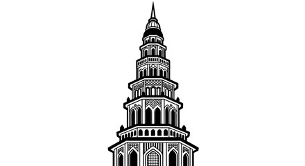 Obraz premium Detailed illustration of a tower.