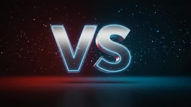 VS  Red vs Blue Epic Battle in a Futuristic Arena.