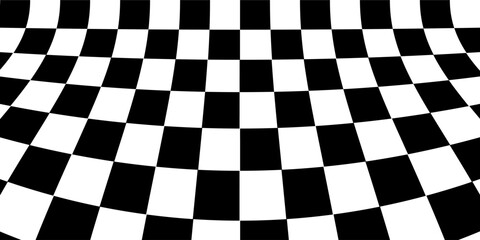 Obraz premium abstract geometric carpet black and white chessboard vector illustration