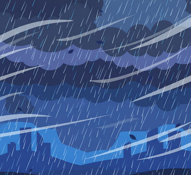 That image definitely captures a "batten down the hatches" kind of mood! It looks like a classic thunderstorm or a heavy monsoon hitting an urban area.