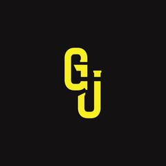 Obraz premium GJ Abstract Initial Logo. Clean, high-contrast typography suitable for branding, identity, and corporate design. Ideal for logos, signage, and minimalist graphic projects.