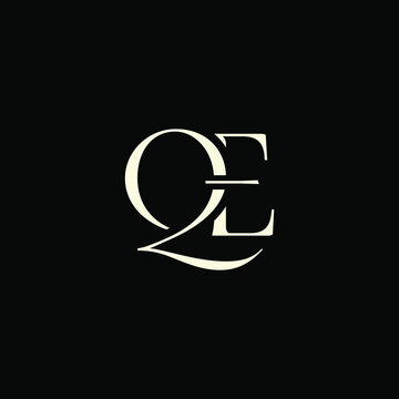 Elegant Intertwined Q and E logo design. QE monogram. Modern, sophisticated branding symbol suitable for luxury fashion, design studios, and editorial logos.