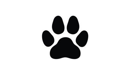 Black paw print against a white background a striking silhouette © asma