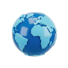 Naklejka premium A vibrant depiction of the earth floating in space with a blue and white color scheme isolated on transparent background