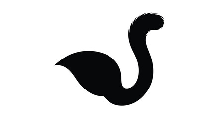 Stylized black swan with a curved neck a striking silhouette © asma