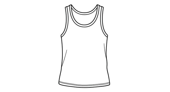 Simple line drawing of a tank top garment minimalist silhouette