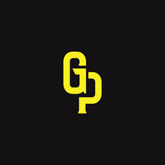 Fototapeta premium GP Abstract Initial Logo. Clean, high-contrast typography suitable for branding, identity, and corporate design. Ideal for logos, signage, and minimalist graphic projects.