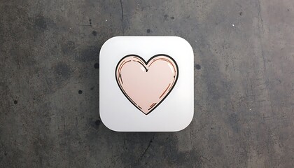 Stylized Abstract Heart Icon with Decorative Swirls and Dots on Grey Background, Romantic Love and Mental Health Wellness Symbol, Artistic Elegant Design for Greeting Cards and App Interface.