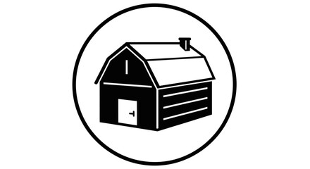 Simple illustration of a barn house. © wulan