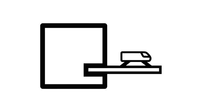 Simple black printer on tray.