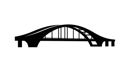 Obraz premium Arch shaped bridge structure silhouette.
