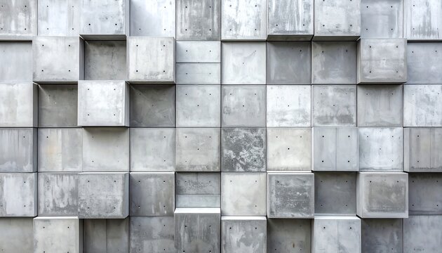 Concrete cubes minimal geometric pattern creates a striking architectural backdrop with modern, abstract, and industrial style suited for creative and professional design projects.