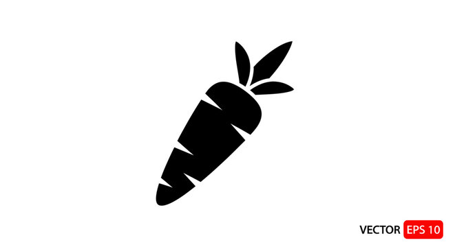 Black carrot icon vector graphic.