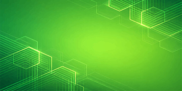 Abstract green background with arrows featuring a modern house design and 3D architectural building plan for a technology engineering project