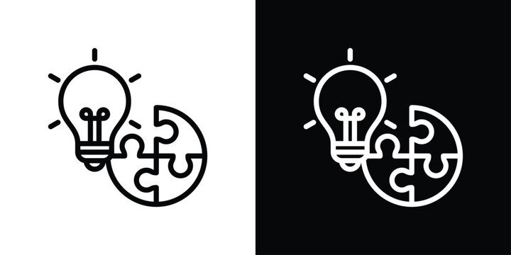 Problem Solving Icon Sheet Black And White