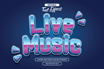 Live music editable text effect with modern text style