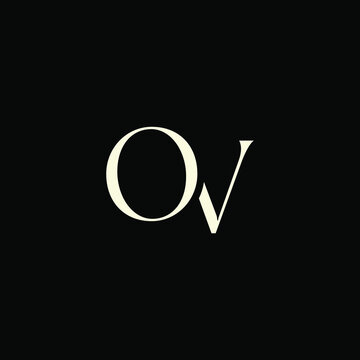 Elegant Intertwined O and V logo design. OV monogram. Modern, sophisticated branding symbol suitable for luxury fashion, design studios, and editorial logos.