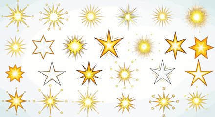 Golden Starbursts: Festive Sparkle Vector Collection