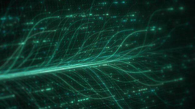 Abstract Neural Network Graph Visualization, AI Machine Learning Data Classification. Connected Nodes and Flow Lines, Big Data Technology Abstract Background for Artificial Intelligence Communication