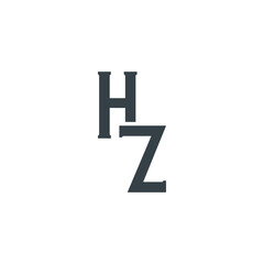 Obraz premium HZ Abstract Initial Logo. Clean, high-contrast typography suitable for branding, identity, and corporate design. Ideal for logos, signage, and minimalist graphic projects.