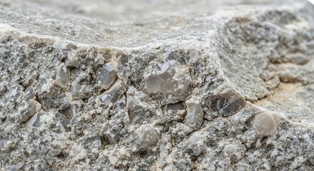 Closeup of a coarse lightgray rock with visible crystals