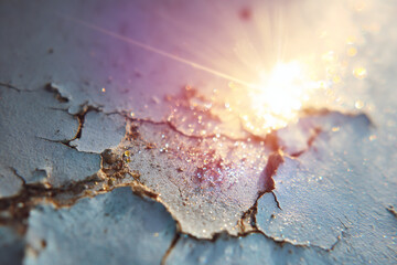 Weathered concrete macro close-up with musician's hand turning pink paperback, sunlit pastel copy‑space, high‑saturation commercial style