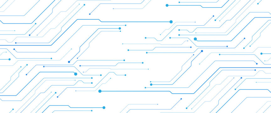 Vector digital white and blue digital technology futuristic circuit board background png..