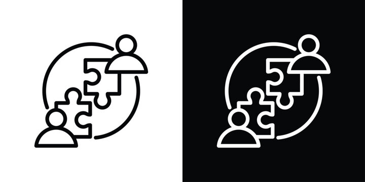 Cooperate Icon Sheet Black And White