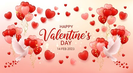 Celebrating love with a festive valentine's day hearts and messages design.