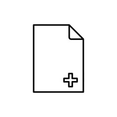 Obraz premium Addendum document simple outline line icon on white background