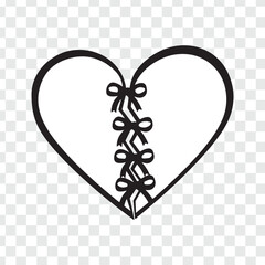 a drawing heart with a broken bow