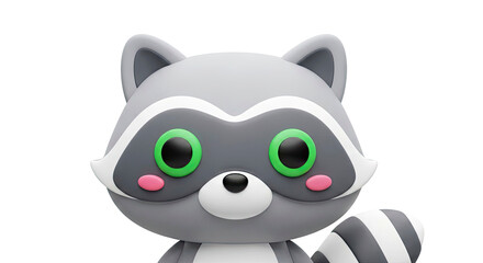 Obraz premium Cute 3D Raccoon Character