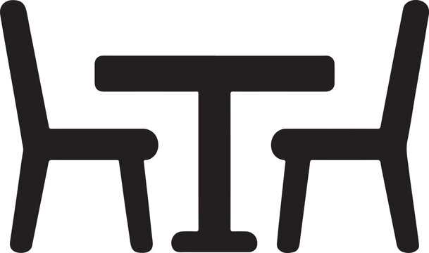 Dining Table Signal silhouette icon vector EPS for restaurant interior design.