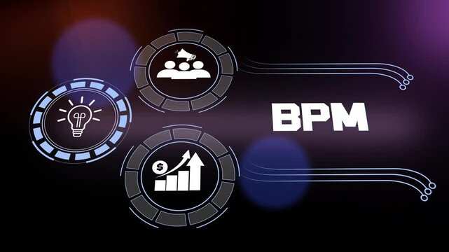 Corporate bpm concept footage for system optimization and productivity management and digital transformation strategy in 4k