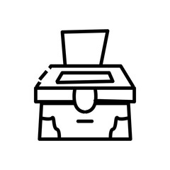 vector illustration of a infaq box or charity box outline icon