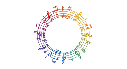 Obraz premium Creative spectrum music circle graphic for arts and education