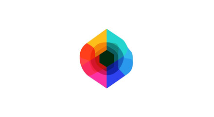 Colorful 3D Geometric Shape with Gradient.