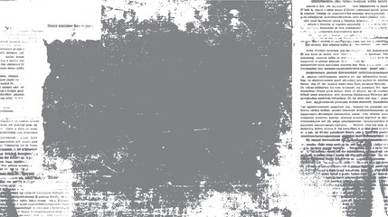Faded grey and white textured background with distressed text fragments and ink splatters. Abstract overlay of old document
