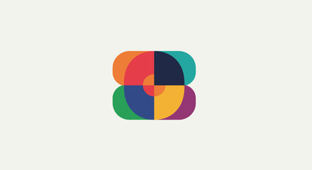 Colorful abstract letter B logo design. © Maftuh