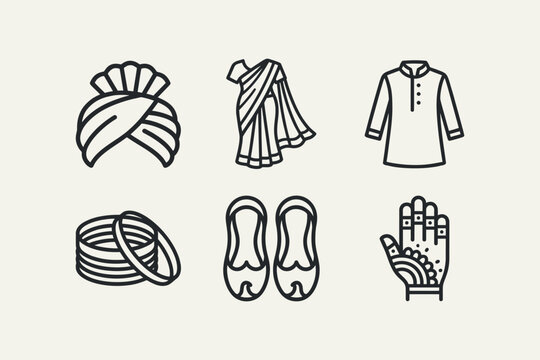 Traditional Indian Clothing Accessories and Cultural Icons