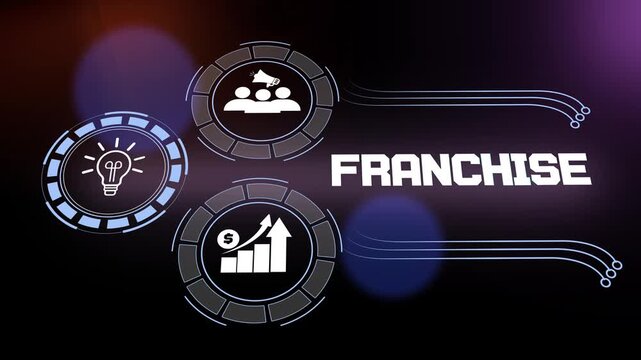 Expanding your business through franchise model with global brand distribution and success symbols for marketing